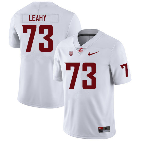 Men #73 JP Leahy Washington State Cougars College Football Jerseys Sale-White